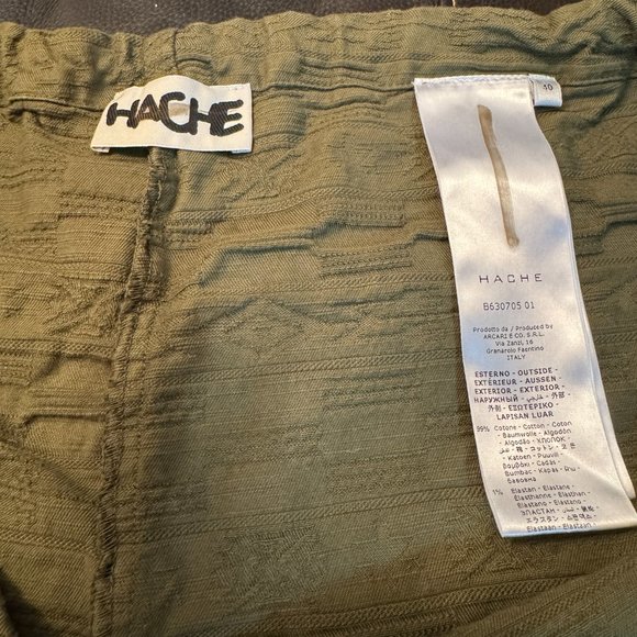 Hache Italy wide leg cropped pant textile pattern luxury designer size 40 - Picture 8 of 10